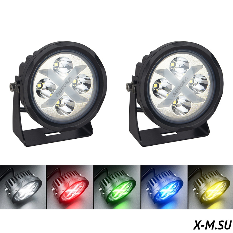 Комплект светодиодных фар Aurora ALO-R4T3-EQ(Ближний свет) с RGB подсветкой Комплект светодиодных фар Aurora ALO-R4T3-EQ(Ближний свет) с RGB подсветкой