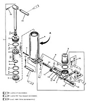 Ручные компоненты наклона (Дизайн 1) 2-Х ТАКТНОГО ПЛМ MERCURY 50EO Серийный номер от 9885345 до 9973099