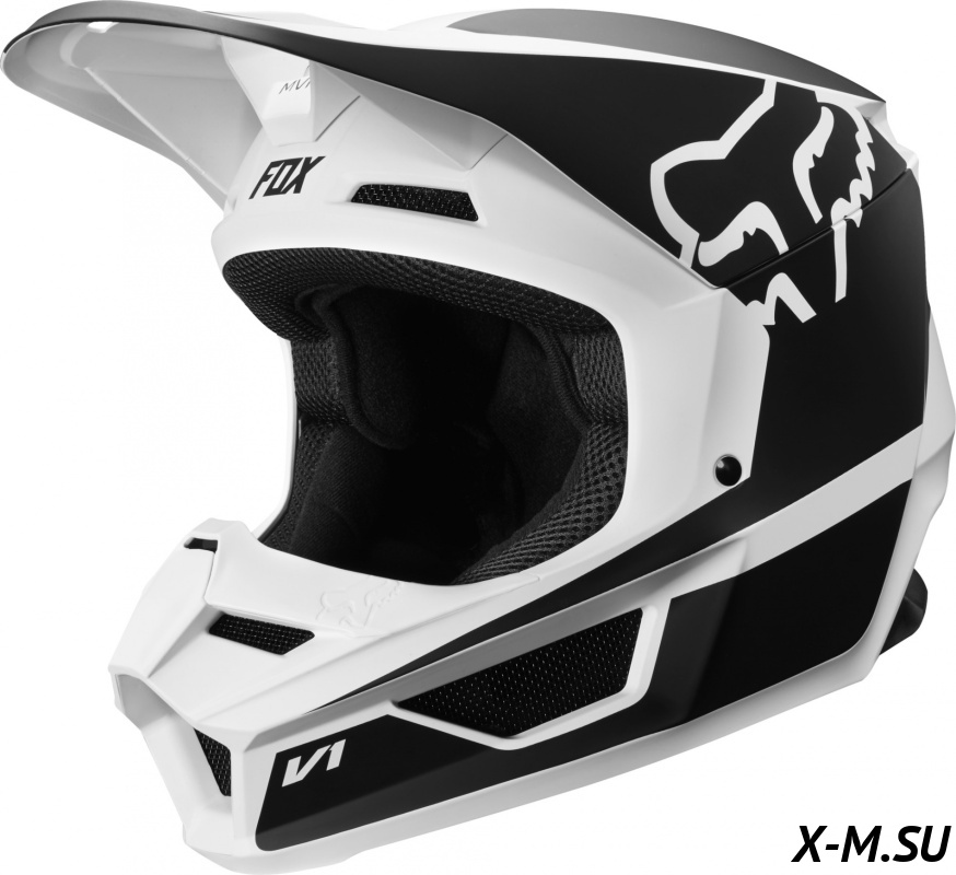 Мотошлем подростковый Fox V1 Przm Youth Helmet Black/White Мотошлем подростковый Fox V1 Przm Youth Helmet Black/White