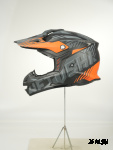 Шлем кроссовый HETOSHI OF836 EXOSS CROSS PRO MX289 цв.Черно-серо-оранжевый Матовый р.XL