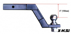 Фаркоп с шаром 50 мм, занижение 4" (100 мм) (Комплект с установкой)