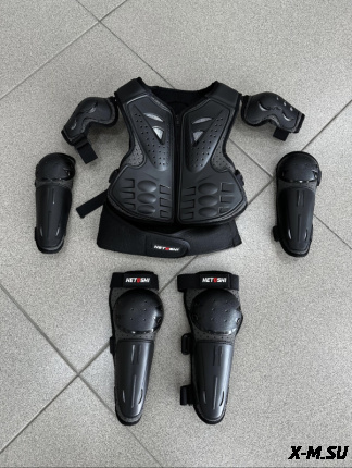 Набор защиты детский (мотожилет,наколенники,налокотники) HETOSHI Y10 цв.Черный р. Универсальный