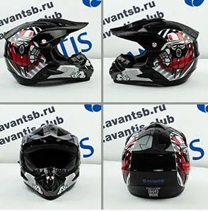 Шлем кроссовый Avantis Graffiti, Черный